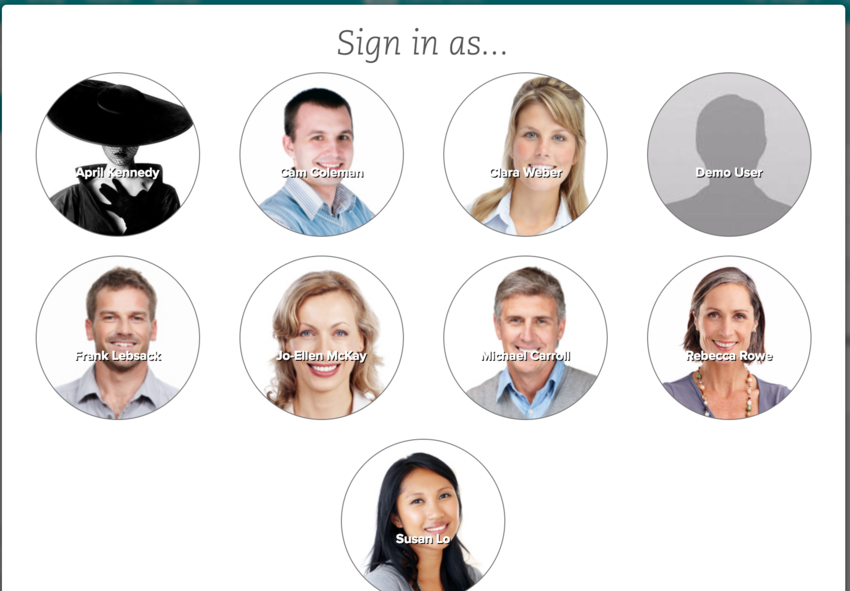 an image of the screen Jane displays once sign in as is selected