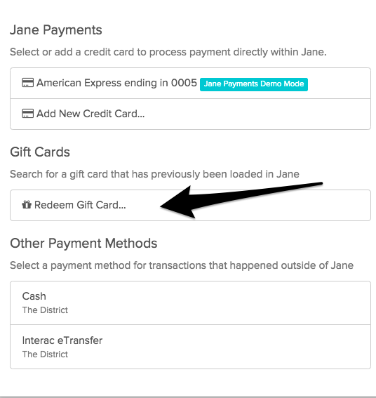 Transferring a Gift Card Balance - Jane App