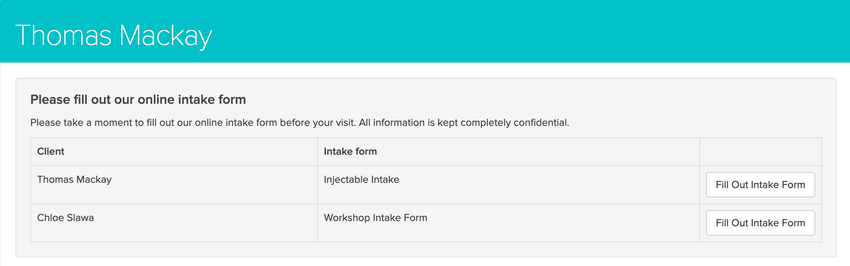 An image of where pending intake forms appear