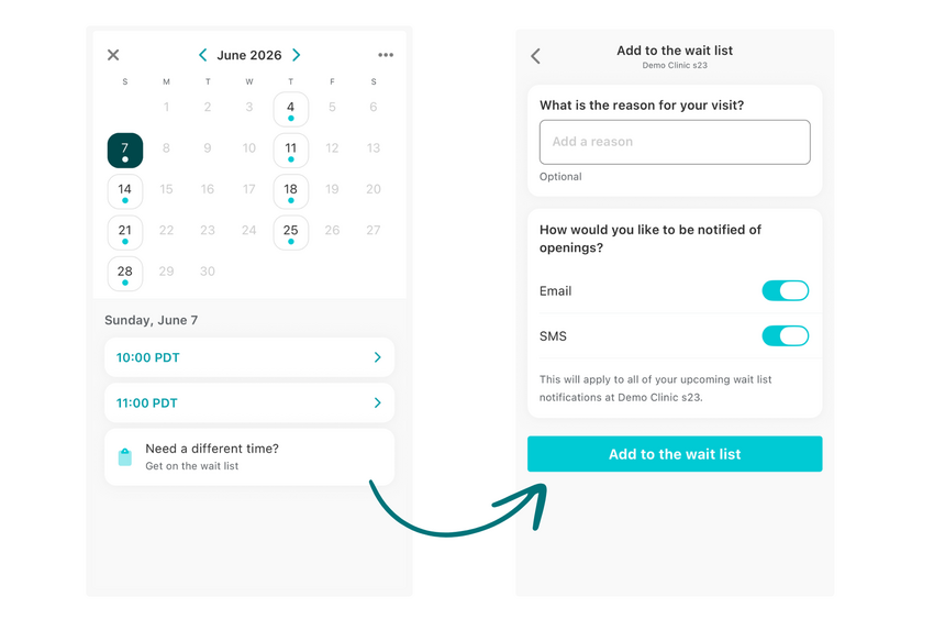 waitlist on Mobile App