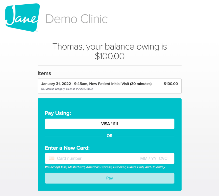 Partially Pay an Invoice  Jane App - Practice Management Software for  Health & Wellness Practitioners