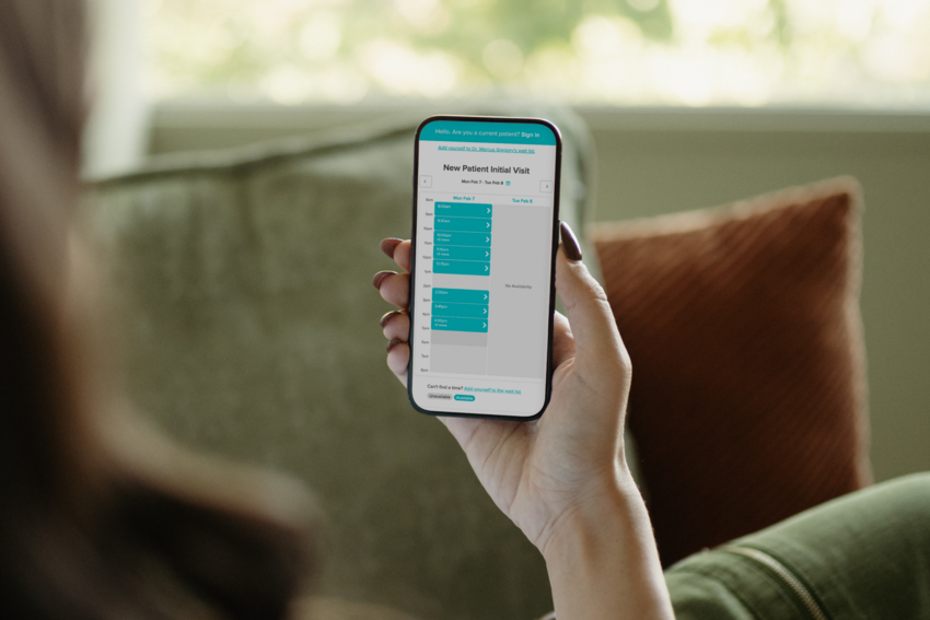 Jane's online booking page on mobile