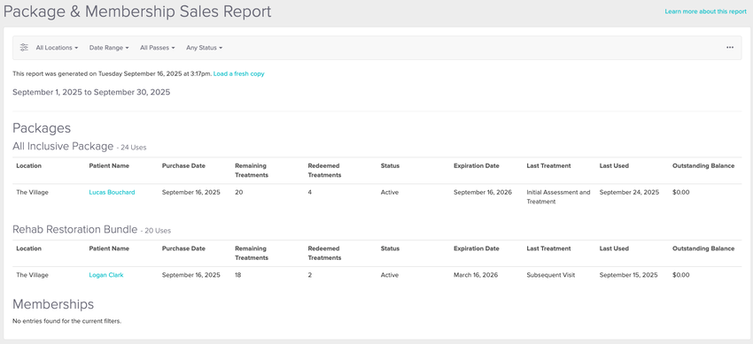 An image of a what the report looks like