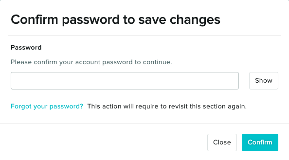 An image of the pop up window where you will enter in your password to log into your jane account.