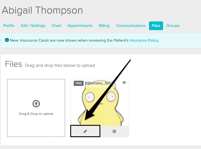 An image of the navigational steps to update the visibility of an uploaded file in the files area