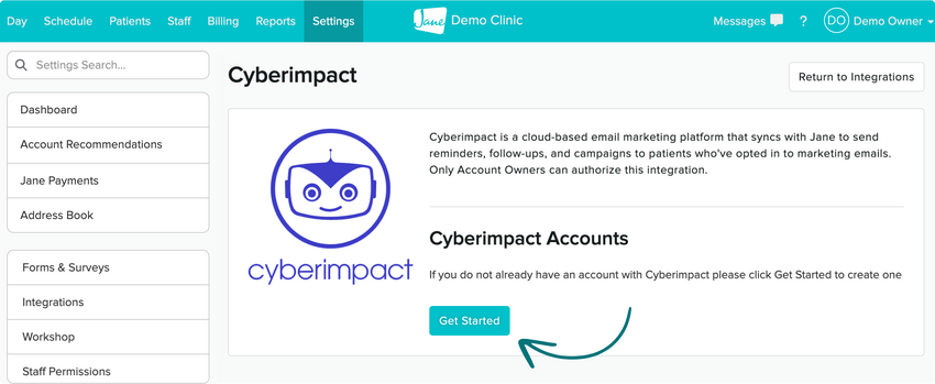new Cyberimpact integration with Jane