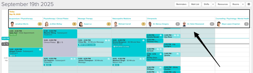 An image of what it looks like when the group by discipline setting is turned on