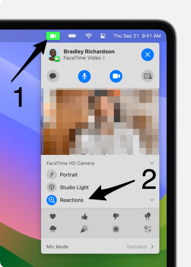 A phone screen with the green video icon selected on the top bar
