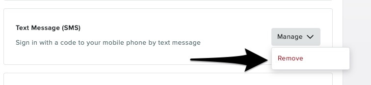 the Remove option in the Manage menu