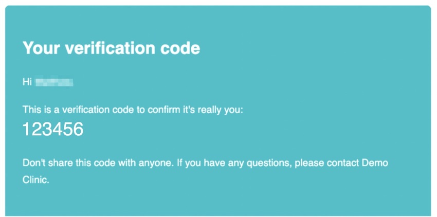 The verification email from Jane showing the verification code