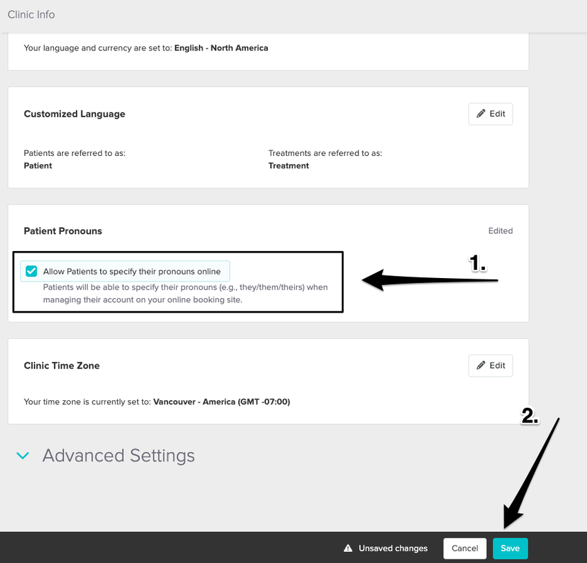 An image of where the checkbox appears to enable or disable this feature, including where to view and click on the Save button at the bottom of the screen