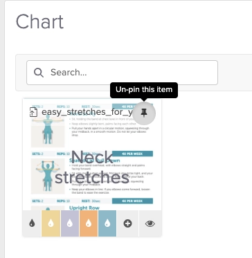 An image of where the pin appears once you hover over the pinned chart part