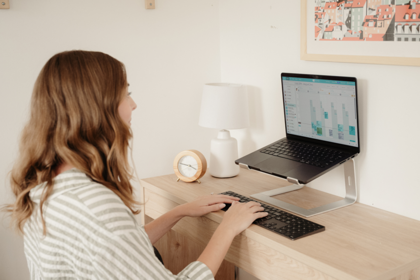 Practitioner using Jane's practice management software