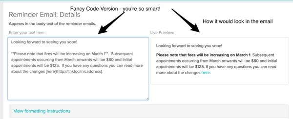 Reminder Email: Details