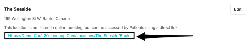 An image of where to find the online booking link after following the initial navigational steps